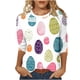 thumbnail image 1 of Tops de Cuello Redondo para las Mujeres Carnaval Impreso 3/4 Manga Blusa Casual Verano Suave, Blusas para las Mujeres Casual, 1 of 7