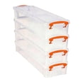 thumbnail image 2 of Caja de almacenamiento transparente multiusos, organizador de plástico, contenedor grande apilable. Naranja, 2 of 9