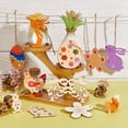 thumbnail image 5 of Easter Theme Unfinished Wood Pendant Decorations Painting Supplies Wall Decorations with Jute Rope Wheat 69~79.5x34~124x2~2.5mm for DIY, 5 of 7