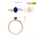thumbnail image 5 of ANGARA Lab Grown Blue Sapphire Bypass Shank Engagement Ring for Women in 14K Rose Gold (Size-7x5mm) | September Birthstone, Anniversary, Jewelry Gift for Women | Lab-Grown Blue Sapphire Ring, 5 of 8