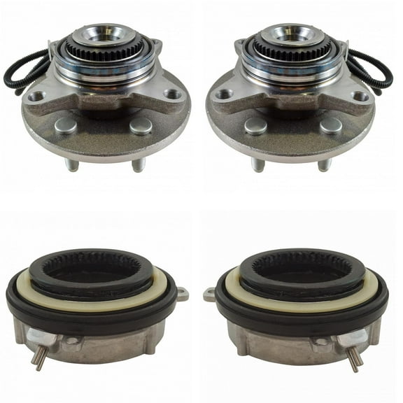 TRQ Front Wheel Bearing Assembly & Auto-Locking Hub Actuator Set for Ford F150 BHA34259
