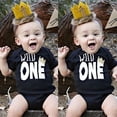 thumbnail image 4 of Douhoow 6-18 Months Baby Boys Girls Short Sleeve Romper Infant Summer Letter Print Bodysuit, 4 of 7