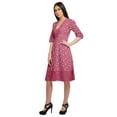 thumbnail image 4 of Moomaya Cotton Ladies Printed Midi Evening Casual Dress With Lace Summer Wear, 4 of 6