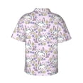 thumbnail image 3 of Balery Purple Rabbit Print Men's Hawaiian Shirts Short Sleeve Beach Shirt Relaxed Fit Vacation Button Down Shirts-Large, 3 of 9