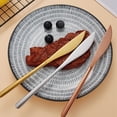 thumbnail image 4 of Juego de cuchillos de mesa con acabado de espejo, diseño simple y elegante que agrega gracia a su mesa, el juego de cuchillos para carne de acero inoxidable dentado garantiza un rendimiento de corte, 4 of 5