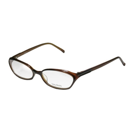 New Vera Wang V102 Womens/Ladies Designer Full-Rim Brown Plastic Temples Durable Trendy Frame Demo Lenses 53-16-138