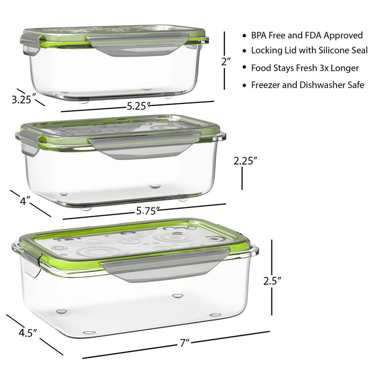 Glass Food Storage Container For Kitchen With Air Tight Lid Microwave Safe  2 Pc