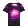 thumbnail image 4 of Penkiiy Galaxy Printed Shirt,Womens 3D Top Blouse Novelty Graphic Breathable Quick Dry Sleeveless Beach T-Shirt 2XL Purple, 4 of 7