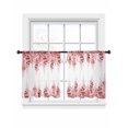 thumbnail image 7 of Red Wisteria Sheer Curtains 45 Inch Length 2 Panels Set, Sprinng Summer Pastoral Flowers Botanical Voile Window Treatment Rod Pocket Small Kitchen Curtains Drapes for Bedroom 52"x45"x2, 7 of 7