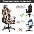thumbnail image 6 of SCRAWLGOD Fur Pattern Cow Print Brown Beige 4 Pieces Gaming Chair Cover, Stretchable Computer Seat Cover with Armrest Cushion Removable Washable Rotating Chair Protective Slipcover, 6 of 7