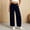 Blue, variant on Bnwani Womens Pants Button Fly Fashion Long Trousers with Pockets Daily Linen‑Blend Cotton Wide-leg Pants Black L