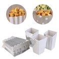 thumbnail image 2 of 50pcs Popcorn Boxes Yellow Design Trio Miniature Scalloped Cardboard Party Candy Container Treat Cartons (Silver), 2 of 7
