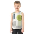 thumbnail image 2 of Modern Dots Squares in Green and Gray Vest Undershirt Tank Top Sleeveless Quick Dry 9-10Y, 2 of 7