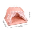 thumbnail image 3 of FeiFu Cats Bed Tents Dog House Indoor Outdoor Lace Mesh Breathable Windows Door Curtains Removable Portable Tents Washable Warm Slip Proof, 3 of 6