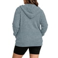 thumbnail image 7 of Gleelist Plus Size Hoodies For Women Lightweight Long Sleeve Zip Up Hooded Sweatshirt Trendy Ribbed Knit Jackets With Pockets XL-5XL, 7 of 7