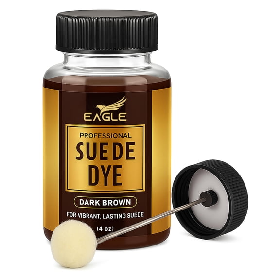 Dark Brown Suede Dye for Shoes, Boots, & Accessories – Permanent Suede Color Restorer with Built-in Applicator – Shoe Dye for Touch-Ups, Customization & Repairs – 3 fl oz