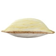 thumbnail image 6 of Laddha Home Designs 20" Yellow and White Bordered Striped Square Throw Pillow, 6 of 9