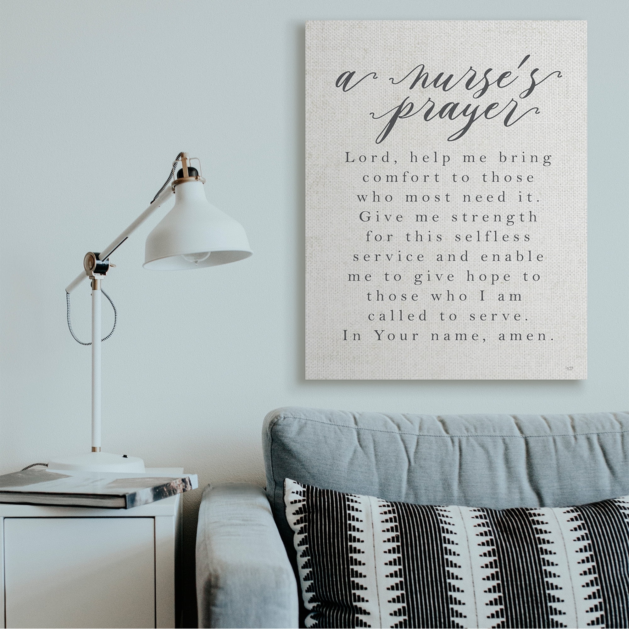Stupell Industries A Nurse's Prayer Inspirational Office Faith Canvas Wall Art by LUX + Me Designs