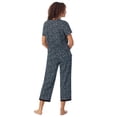 thumbnail image 3 of Aria Short Sleeve 100% Cotton Cropped Pajama Set with Pockets, Women’s Sizes S-3X, 3 of 5