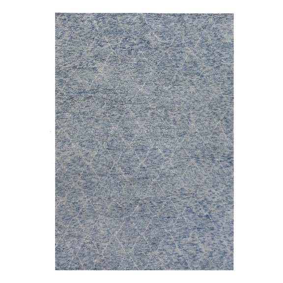 Exquisite Rugs Moroccan Blue New Zealand Wool Hand-Knotted Area Rug