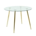 thumbnail image 7 of 39.4" Modern Minimalist Round Glass Dining Table, Clear Glass Top & Gold-Plated Metal Legs, for Kitchen/Dining/Living Room, 7 of 7