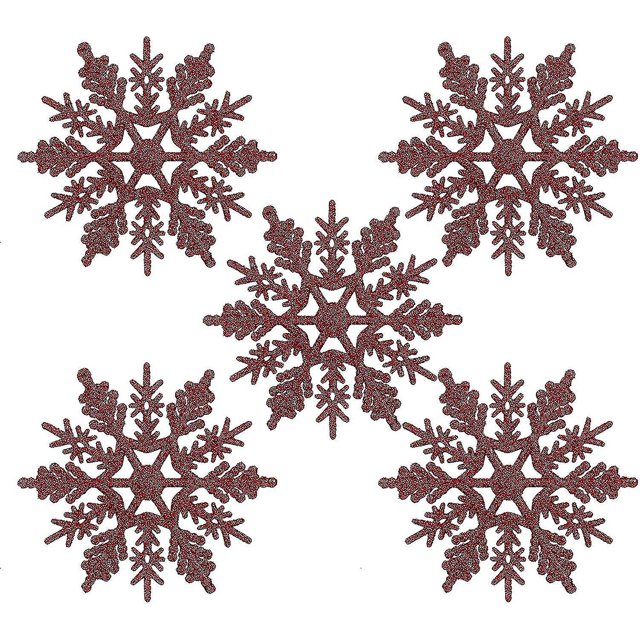 Copo De Nieve Con Purpurina Navideña, Adornos Colgantes De Copo De Nieve Brillantes Para Decoración Navideña De Ventanas De Árboles De Navidad, Manualidades, Bodas Y Adornos, 24 Pi