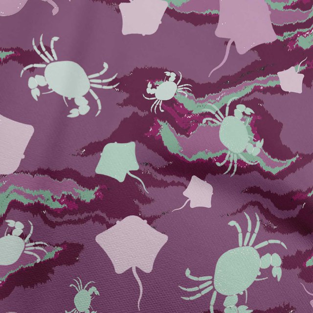 oneOone Rayon Purple Fabric Sea Craft Projects Decor Fabric Printed By The Yard 56 Inch Wide