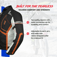 thumbnail image 4 of HWK Scorpion Motorcycle Jacket for Men and Women - Cordura Fabric, Foam Padded, Orange, Large, 4 of 7