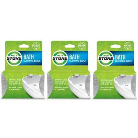 EarthStone Bath Cleaning Block 3-Pack, Chemical-Free Eco-Friendly Bathroom Cleaner