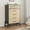 Black, variant on Yesurprise 4+2 Dresser for Bedroom, 46.6Inches Tall Dresser, Tall Drawer with Storage Freestanding, Wooden Closet Storage Chest for Living Room