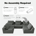 thumbnail image 5 of Newest Modular Floor Sofa in Grey - Oversized Boucle Couch Set with 4-Piece Free Combination for Living Room & Family Movie Night​, 5 of 10