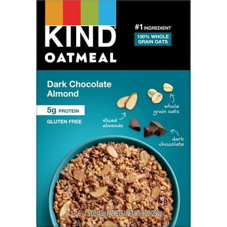 KIND Gluten Free Dark Chocolate Almond Oatmeal, 1.52 oz, 6 Count