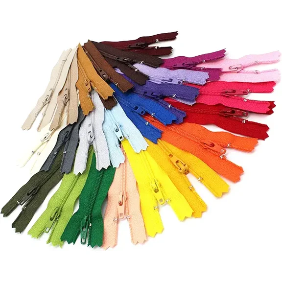 YKK 22 Inch ~ Assortment of Colors (25 Zippers) For Apparel, Bags, Sewing & Craft Projects  Piece of Custom Zipperstop Ribbon-Made in USA