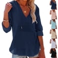 thumbnail image 1 of Camisas de trabajo para mujer,Sudadera informal de manga larga con capucha para mujer, color liso, poliéster, para uso diario en primavera y verano, sopatenor, 1 of 9