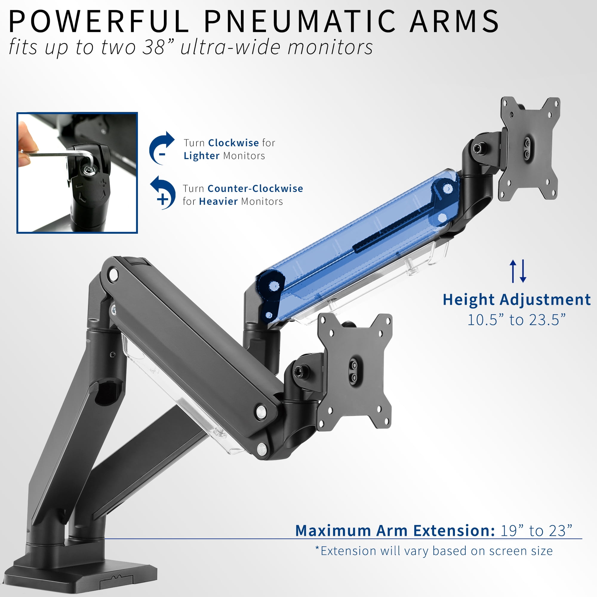VIVO Dual Monitor Counterbalance Desk Mount, Fits Ultrawide Screens up to 38"