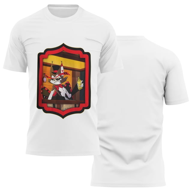 Hazbin Hotel Camiseta hombre Graphic Text Pool 3D Printing Street Casual Manga Corta Ropa Impresa Básica Blanco/M