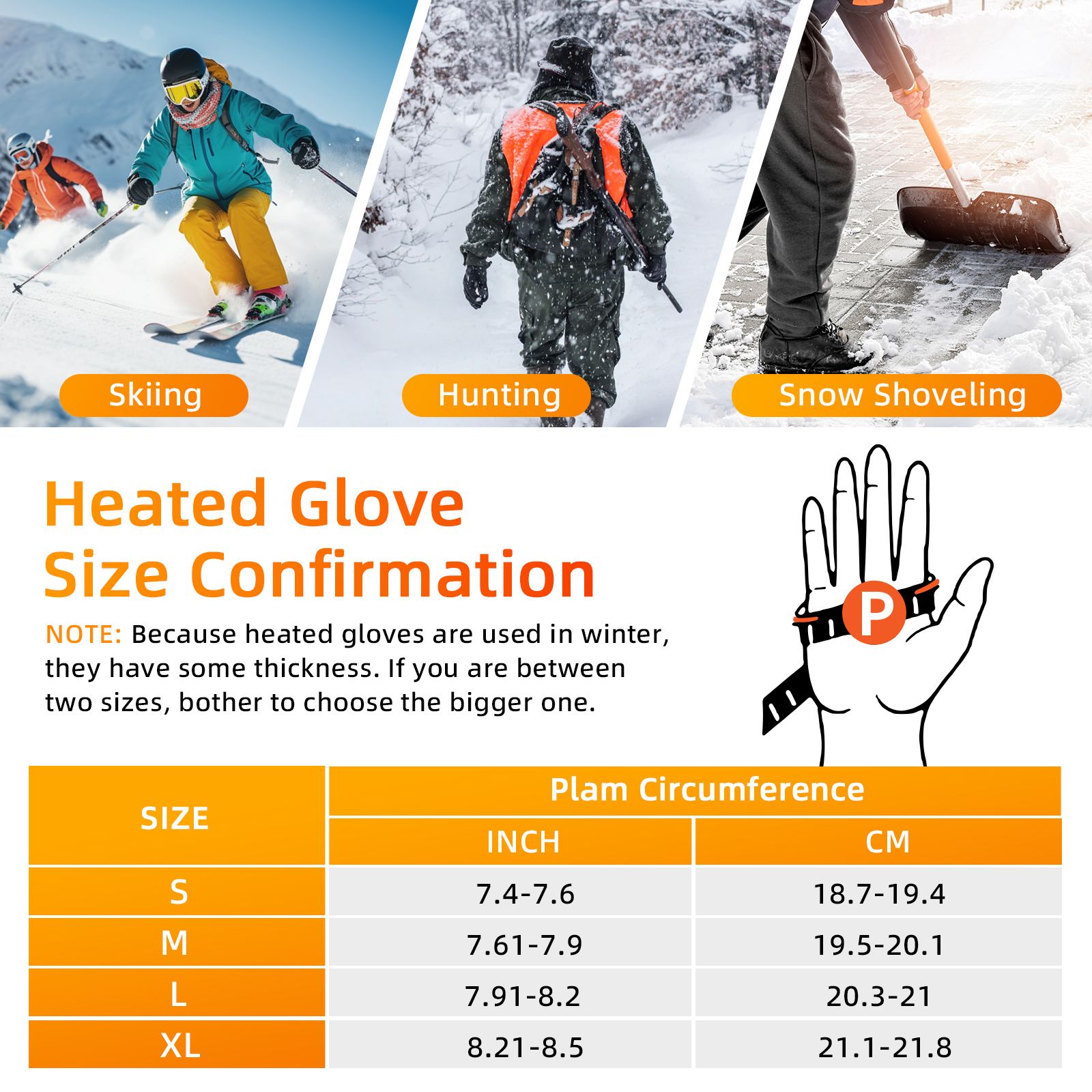 SAVIOR HEAT Heated Ski Gloves - 7.4V 3000mAh Battery, 10H Warmth, Waterproof, Goatskin Palm, for Winter Outdoor Skiing & Snowboarding