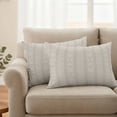 thumbnail image 6 of 2 Pack Outdoor Waterproof Throw Pillow Covers,Vintage Boho Geometric Stripes Decorative Rectangle Patio Pillowcases for Chair Couch Sofa 20x12in, 6 of 9