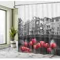 thumbnail image 4 of Letter C Shower Curtain, Victorian Inspired Gothic Style Capital C Vintage Feminine Floral Branches, Cloth Fabric Bathroom Decor Set with Hooks, White Black Grey, 4 of 4