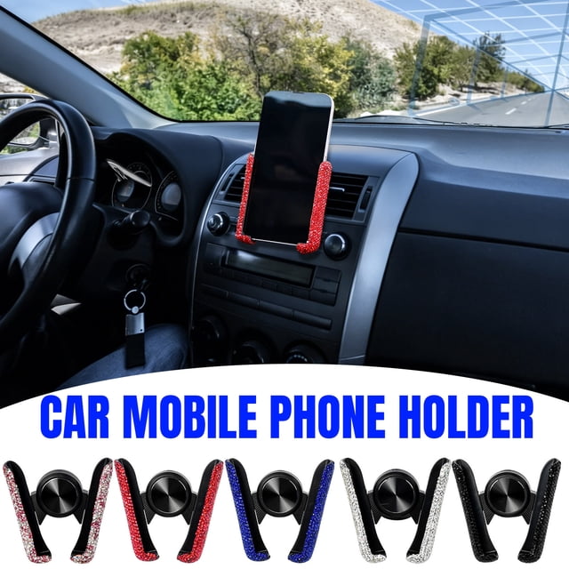 Jiaeri Car Phone Mount Diamond Car Vent Magnetic Phone Holder Rhinestone Crystal Dashboard Stand Cell Phone Cradle Hands-Free Car Accessory Compatible with iPhone Samsung