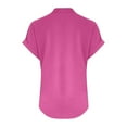 thumbnail image 5 of ClodeEU V Neck T Shirts for Women ,Short Sleeve T Shirts,Trendy Loose Fit Dressy Tees Hot Pink,Womens Plus XL, 5 of 5