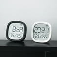 thumbnail image 1 of Despertador magnético con sensor de temperatura y humedad - Reloj de escritorio LCD delgado para dormitorio, oficina o nevera, 1 of 6