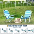 thumbnail image 3 of Beach Chairs for Adults 2 Pack, High Backpack Folding Chair with 5 Position Recline, Lay Flat Portable Beach Chair with Cooler Pouch Cup Holder Phone Pocket Towel Bar for Beach Camping Lawn, 3 of 9