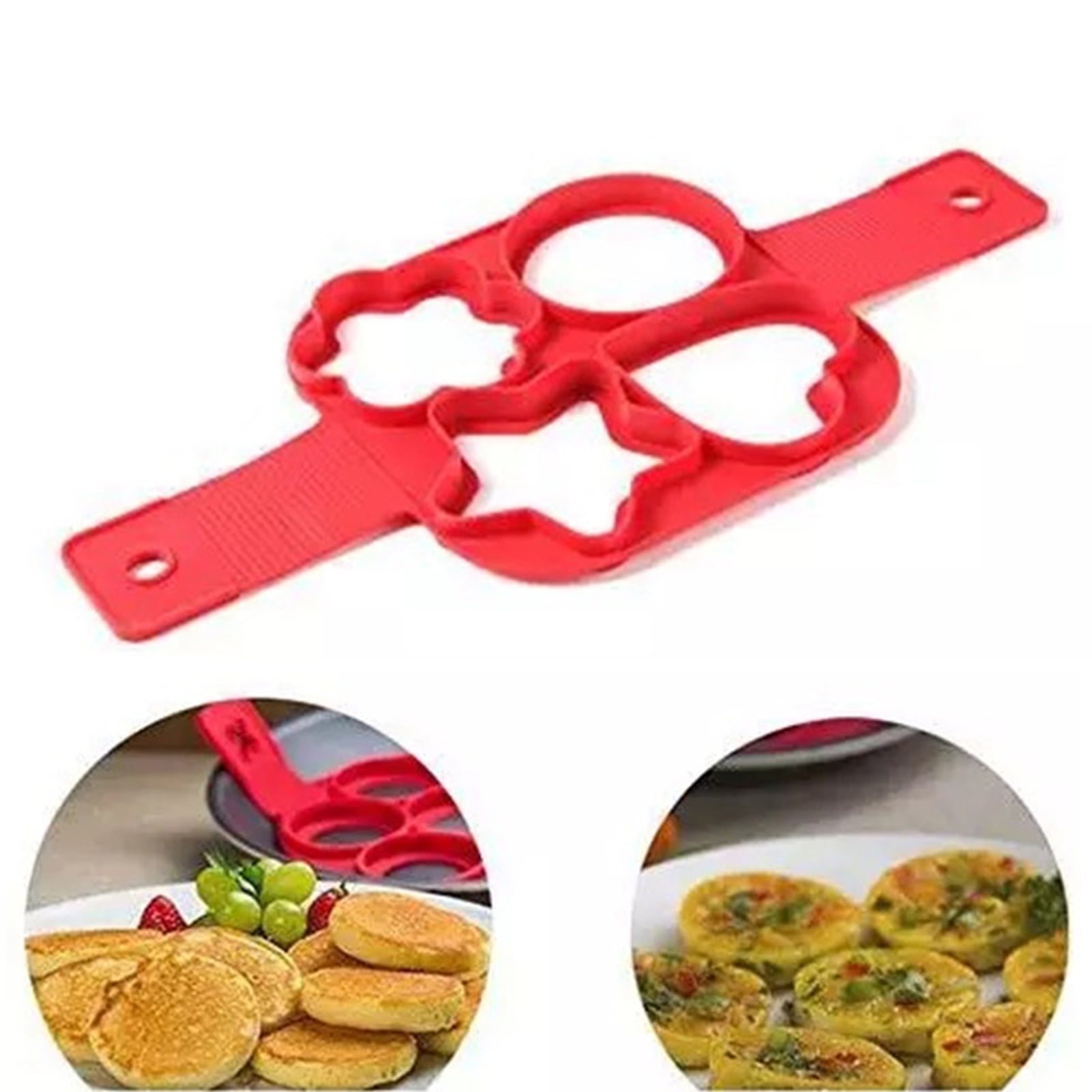 4Cavity NonStick Pancake Mold Flexible Premium Material Pancake Mold