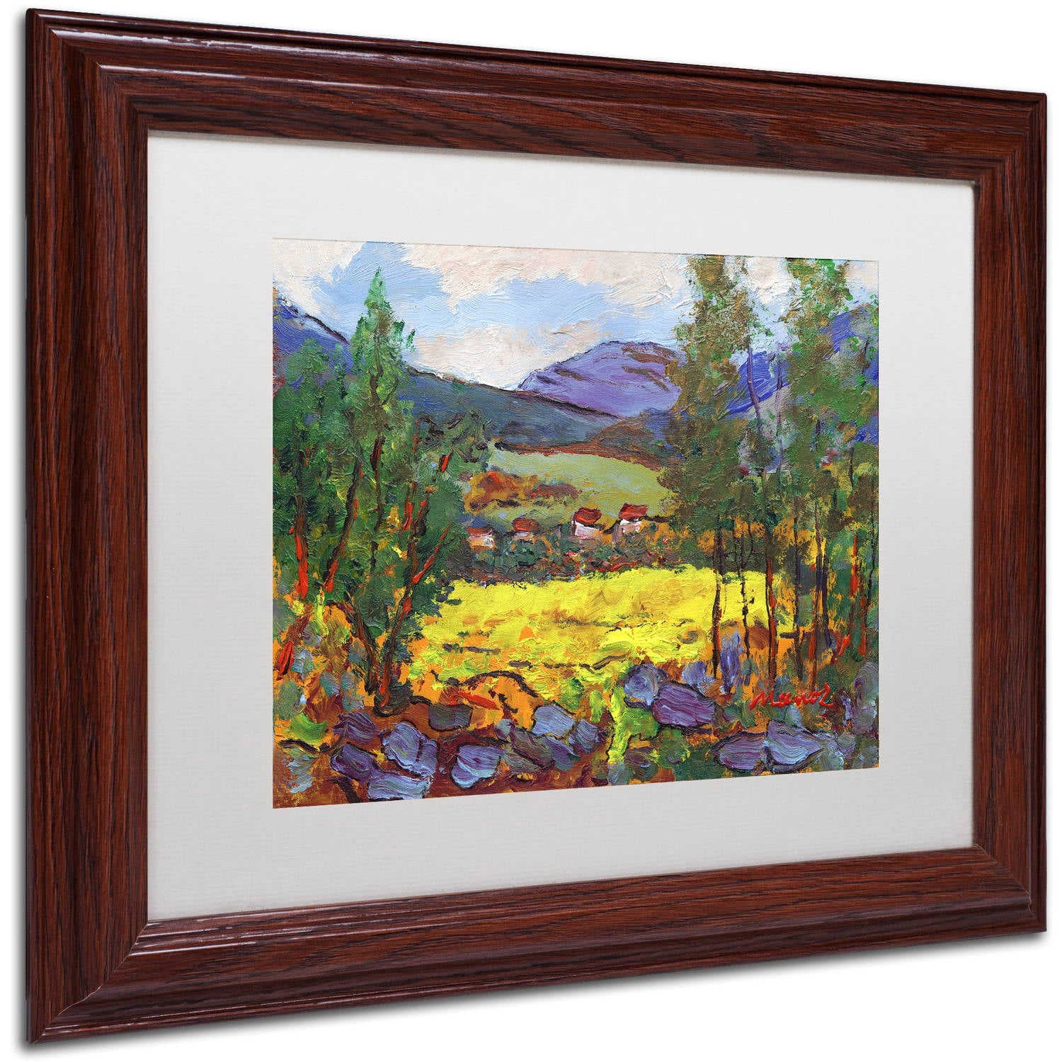 Trademark Fine Art "Gilded Glade" Canvas Art by Manor Shadian White Matte, Wood Frame