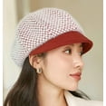 thumbnail image 5 of CoCopeaunt Women Knitted Newsboy Caps Casual Cozy Plush Visor Beret Hat Retro Warm Vintage Cabbie Hat for Ladies Girls, 5 of 6