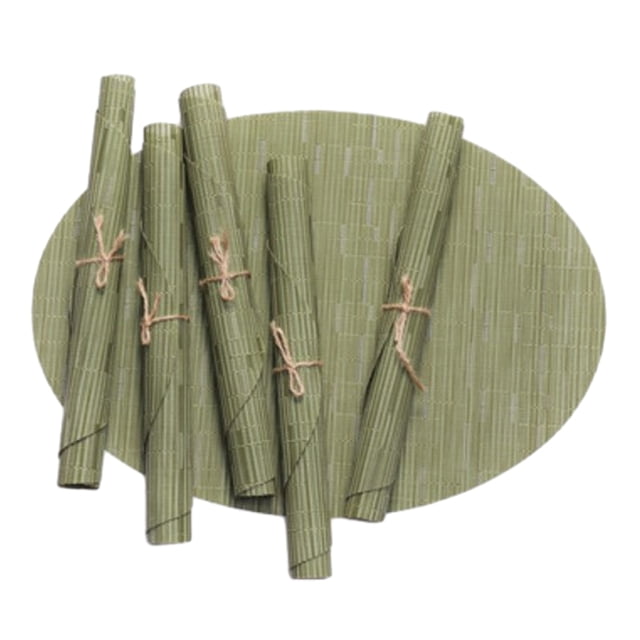 Toystoory fácil del poliéster 6pcs y esteras ovaladas versátiles para la decoración de la tabla elegante durable Mostrada verde 45*32CMcm