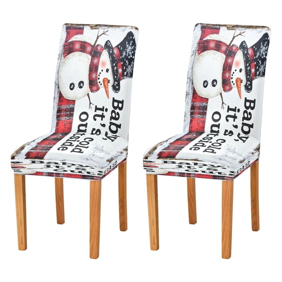 BZSMCE Chairs Slipcovers Dining Chair Covers Smiled Snowman Creative Pattern