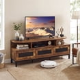 thumbnail image 2 of Costway TV Stand for TVs up to 75” Entertainment Center with 3 Storage Drawers Open Shelves Rustic Brown, 2 of 10