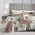 thumbnail image 4 of DouZhe Ultra-Soft Micro Fleece Lightweight Flannel Bed Blanket, Retro British London Postcard Print Cozy Warm Throw Blankets, 80"x60", 4 of 7